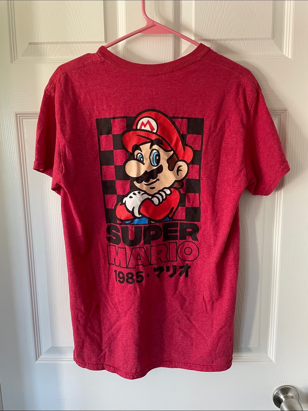 Nintendo Super Mario Red Graphic Tee with White Logo